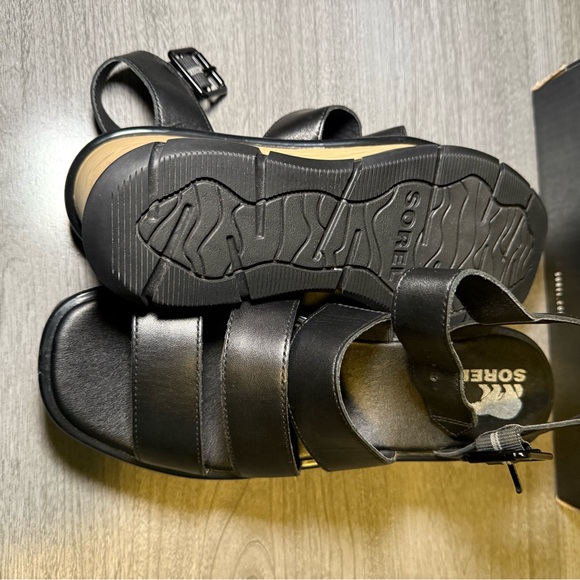 Sorel Black Leather Strappy Sandals Joanie III - Picture 2 of 3